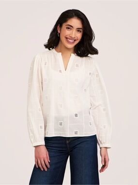 Denver Hayes White Peasant Blouse